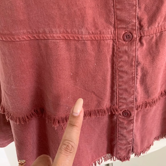 Anthropologie Cloth & Stone Tiered Button Down Top - Picture 8 of 8